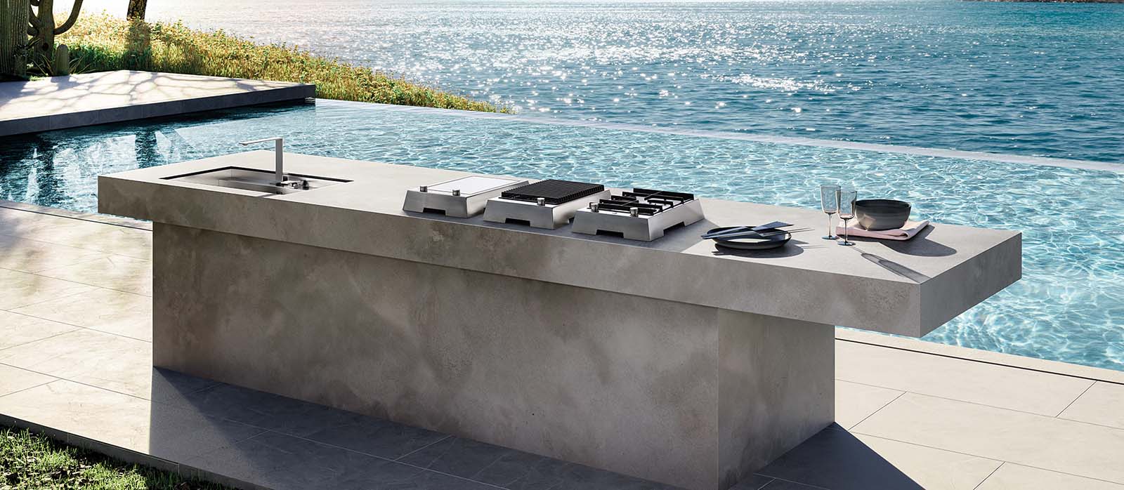 Cocina Outdoor sobre el mar